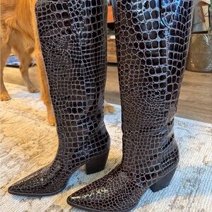 Women’s Matisse Stella Western Croc Embossed Knee-High Boots